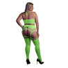 Ouch! Glow Ensemble Bustier Dos nu et Porte-Jarretelles 2 Pièces Vert Fluo